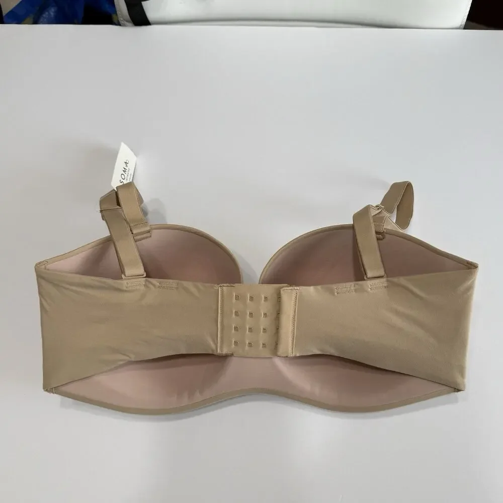 Soma Enbliss Stay-Put Strapless Bra 36DDD Warm Amber Multi-Way Wireless NWT